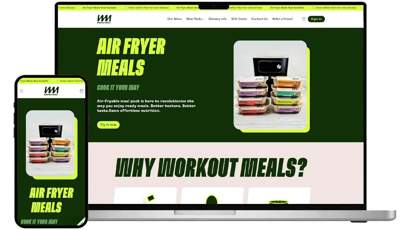 Workout Meals - Meal Delivery Shopify Store